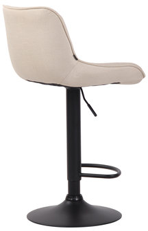 Barkruk Lintine Stof Creme,Zwart