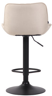 Barkruk Lintine Stof Creme,Zwart
