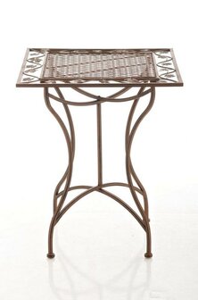 IJzeren tafel Iseni 60 x 60 cm antik Bruin