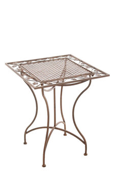 IJzeren tafel Iseni 60 x 60 cm antik Bruin