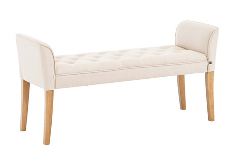 Chaise longue Claapotre, stof Creme,antik-hell