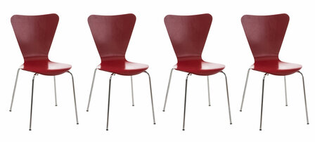 4x bezoekersstoel Colista Rood