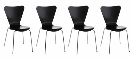 4x bezoekersstoel Colista Zwart