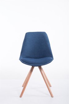 Eetkamerstoel Teulouso Rond frame Stof Blauw,natura