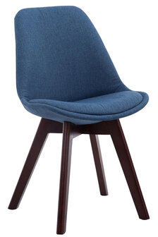 Bezoekersstoel Birnii V2 Stof Blauw,walnuss