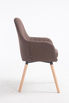 Retro eetkamerstoel Flarion, stof Bruin,natura