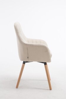 Retro eetkamerstoel Flarion, stof Creme,natura