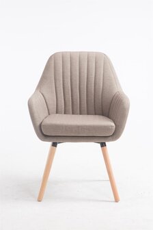 Retro eetkamerstoel Flarion, stof Taupe,natura