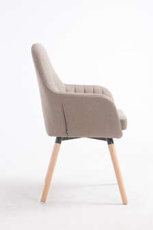 Retro eetkamerstoel Flarion, stof Taupe,natura