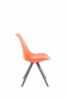 Eetkamerstoel Teulouso Rond frame Kunstleer Oranje,Grijs