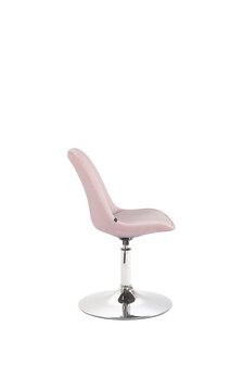 Eetkamerstoel Miverack Fluweel pink,Chroom, 