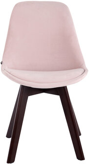 Eetkamerstoel Birnii V2 fluweel pink,walnuss, 
