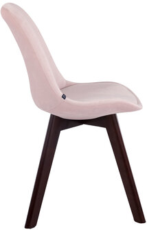 Eetkamerstoel Birnii V2 fluweel pink,walnuss, 
