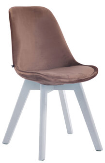 Eetkamerstoel Birnii V2 fluweel Bruin,Wit