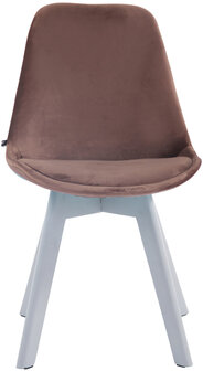 Eetkamerstoel Birnii V2 fluweel Bruin,Wit