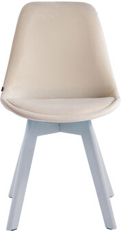 Eetkamerstoel Birnii V2 fluweel Creme,Wit