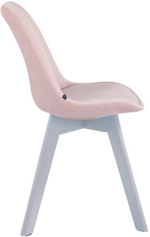 Eetkamerstoel Birnii V2 fluweel pink,Wit
