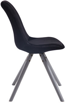 Eetkamerstoel Teulouso fluweel rond frame Zwart,Grijs