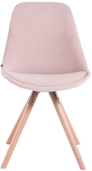 Eetkamerstoel Teulouso fluweel rond frame pink,natura, 
