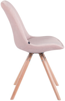 Eetkamerstoel Teulouso fluweel rond frame pink,natura, 
