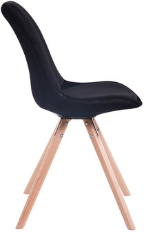 Eetkamerstoel Teulouso fluweel rond frame Zwart,natura