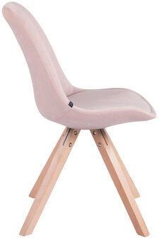 Eetkamerstoel Teulouso Fluweel vierkant frame pink,natura, 