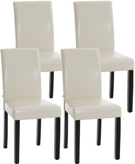 Set van 4 eetkamerstoelen Ani  Zwart Creme