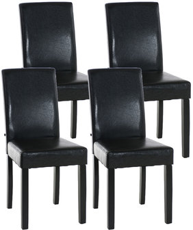 Set van 4 eetkamerstoelen Ani  Zwart Bruin