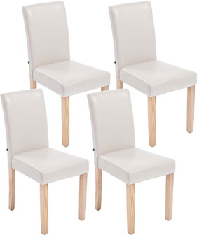 Set van 4 eetkamerstoelen Ani  Kunstleer Creme