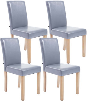 Set van 4 eetkamerstoelen Ani  Kunstleer Grijs