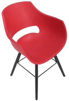 Set van 4 stoelen Skein Rood,Zwart