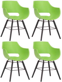 Set van 4 stoelen Skein Groen,Zwart