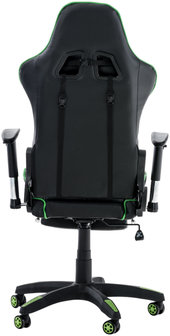 Racing bureaustoel XL Torbu met voetsteun Zwart/Groen,Kunstleder