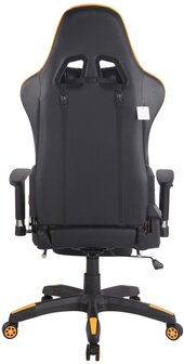 Racing bureaustoel XL Torbu met voetsteun Zwart/Geel,Kunstleder