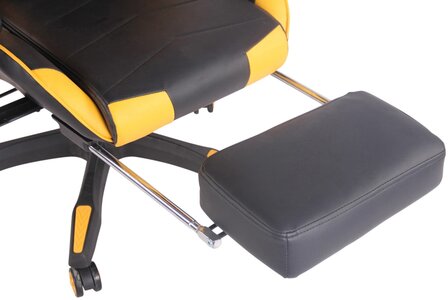 Racing bureaustoel XL Torbu met voetsteun Zwart/Geel,Kunstleder