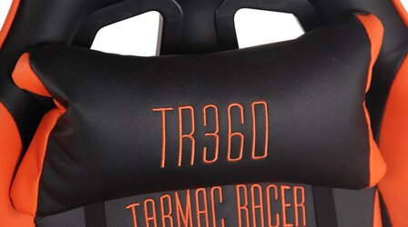 Racing bureaustoel XL Torbu met voetsteun Zwart/Oranje,Kunstleder