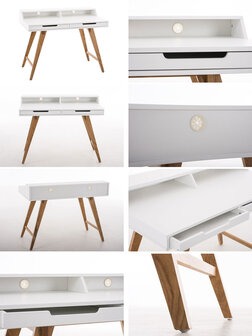 Bureau Oaten Wit,110 cm