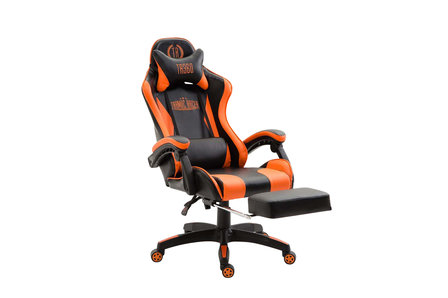 Bureaustoel Egniti Kunstleer Zwart/Oranje