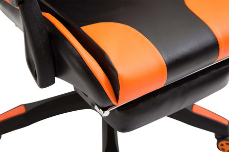 Bureaustoel Egniti Kunstleer Zwart/Oranje