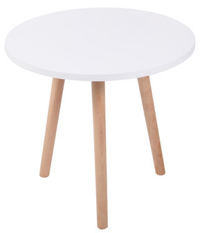 Bijzettafel Almirea rond Wit,natura (rund)