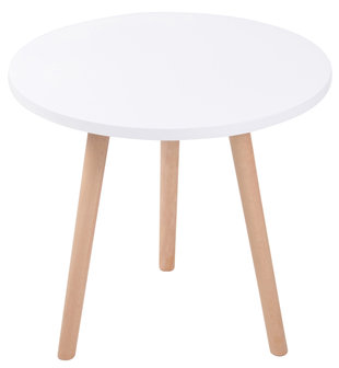 Bijzettafel Almirea rond Wit,natura (rund)