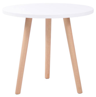 Bijzettafel Almirea rond Wit,natura (rund)