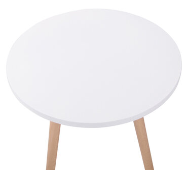 Bijzettafel Almirea rond Wit,natura (rund)