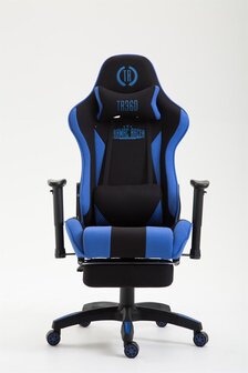 Bureaustoel Baivasto stof Met/Zonder Voetsteun Zwart/Blauw,mit Fußablage