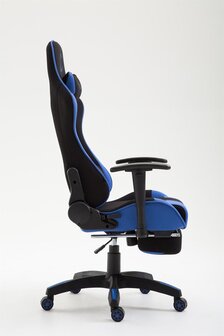 Bureaustoel Baivasto stof Met/Zonder Voetsteun Zwart/Blauw,mit Fußablage