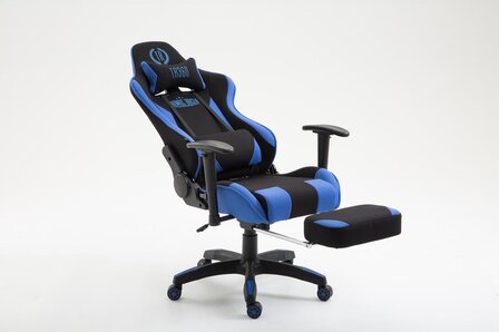 Bureaustoel Baivasto stof Met/Zonder Voetsteun Zwart/Blauw,mit Fußablage