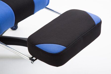 Bureaustoel Baivasto stof Met/Zonder Voetsteun Zwart/Blauw,mit Fußablage