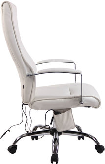 Partlond bureaustoel met massagefunctie Wit,Kunstleder