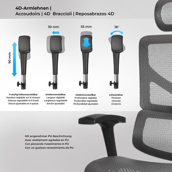 Ergonomische Bureaustoel Spokane Grijs