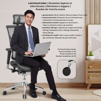 Ergonomische Bureaustoel Spokane Grijs
